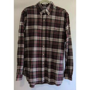 Ralph Lauren Men's Button-down Long Sleeves Plaid Shirt Size Large 100% Cotton